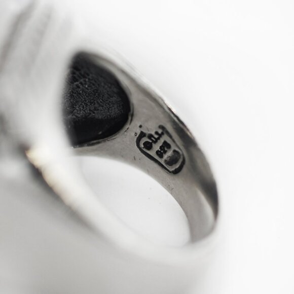 David Yurman Albion 925 Silver Black /White Diamond Ring - Picture 5 of 5